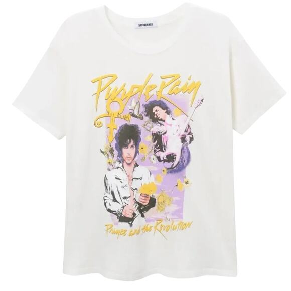DAYDREAMER Prince & the Revolution Purple Rain Flowers Tee, Size S, New w/o Tag - Picture 2 of 8